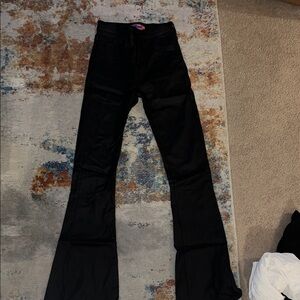 Black Flared Edikted Leather Pants